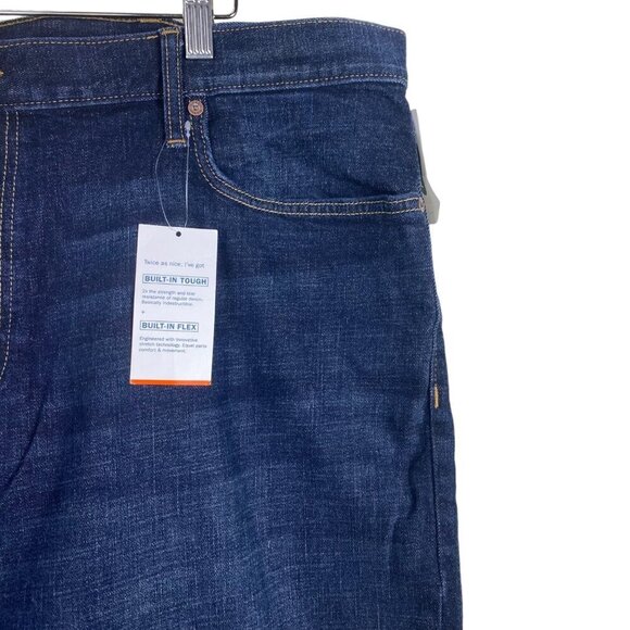 Old Navy 44x30 Loose Fit Blue Jeans Old School Denim Straight Leg Dark Wash NWT - Picture 2 of 11